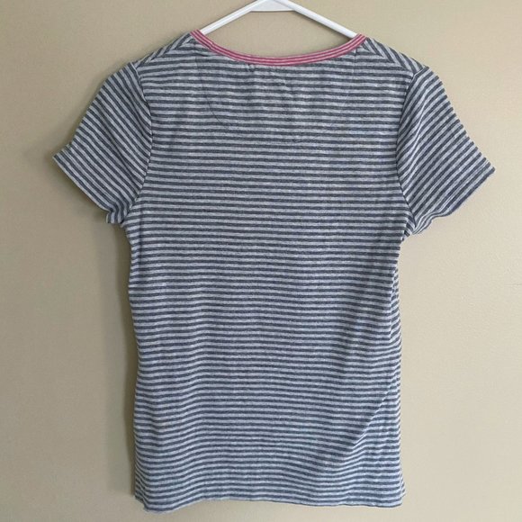 Boden gray striped scoop neck short sleeve tshirt - Picture 4 of 4